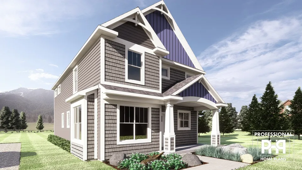 The Chestnut house plan, exterior view 3